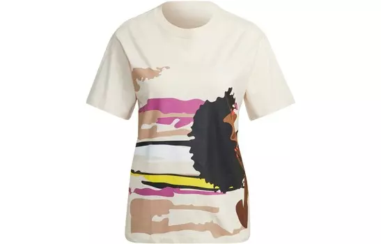 Футболка THEBE MAGUGU женская бежевая Adidas Originals