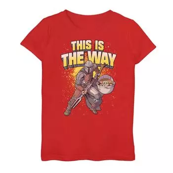 Футболка «This Is The Way» для девочек 3–16 лет «Звездные войны, мандалорец» в позе действия Licensed Character