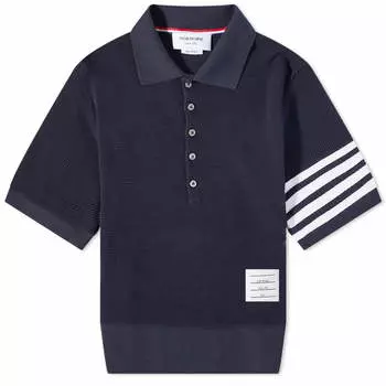 Футболка Thom Browne 4 Bar Striped Waffle Polo