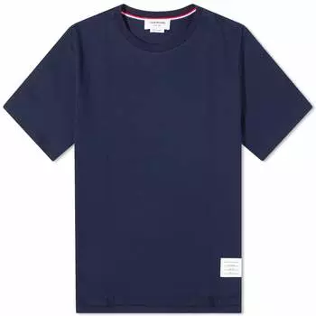 Футболка Thom Browne Relaxed Fit Side Split Classic, темно-синий