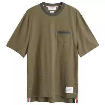 Футболка Thom Browne Textured Tipped T-Shirt, цвет Dark Green