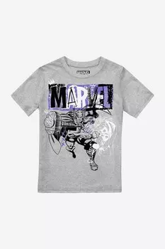 Футболка Thor Thunder для мальчиков Marvel, серый