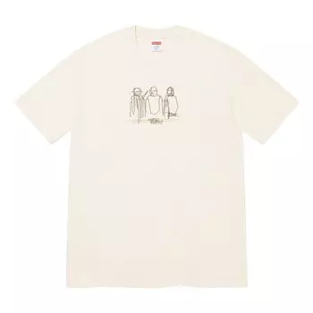 Футболка three kings t-shirt 'beige black' Supreme, бежевый