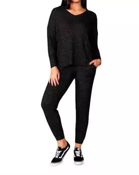 Футболка Tie Dye Boyfriend с V-образным вырезом черного цвета french kyss