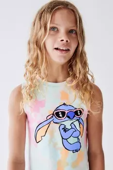 Футболка tie-dye lilo & stitch disney ZARA, разноцветный