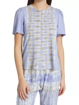 Футболка tie-dye с развевающимися рукавами Raquel Allegra Sky blue