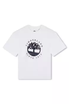 Футболка Timberland Boys с большим логотипом, белый