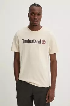 Футболка Timberland из хлопка, бежевый