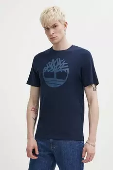 Футболка Timberland из хлопка, темно-синий