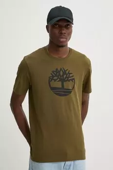Футболка Timberland из хлопка, зеленый
