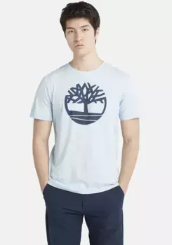 Футболка Timberland "KENNEBEC RIVER Tree Logo Short Slee" с принтом логотипа, цвет Skyway