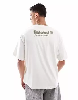 Футболка Timberland Rugged Backprint белого цвета - эксклюзивно для ASOS