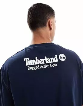 Футболка Timberland Rugged Backprint темно-синего цвета эксклюзивно для ASOS