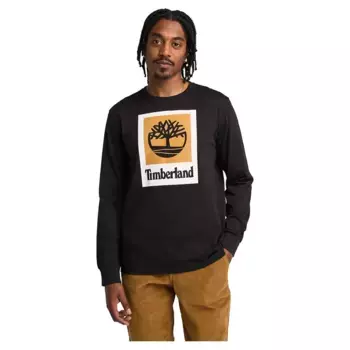 Футболка Timberland Stack Logo Colored long sleeve, черный