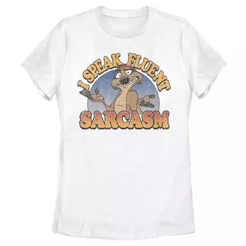 Футболка Timon Fluent Sarcasm от Disney's The Lion King Juniors Licensed Character, белый