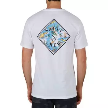 Футболка tippet tropics premium с короткими рукавами Salty Crew, белый