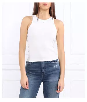 Футболка tjw essential rib tank Slim fit Tommy Jeans, белый