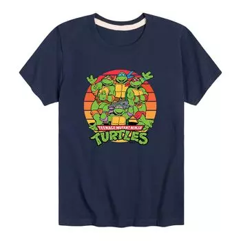 Футболка TMNT с рисунком заката в стиле ретро для мальчиков 8–20 лет Licensed Character