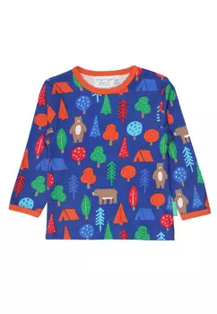 Футболка Toby Tiger Langarm mit Camping Bren Print, синий