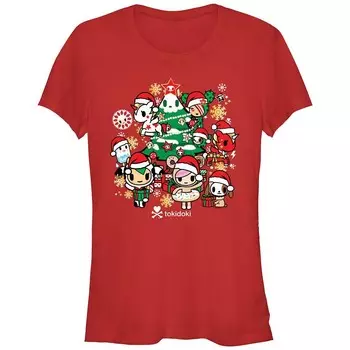 Футболка Tokidoki Christmas Group для юниоров с графическим рисунком Licensed Character, красный