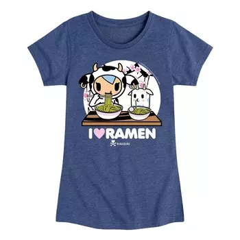 Футболка Tokidoki Moofia I Heart Ramen для девочек 7–16 лет Licensed Character, цвет Heather Navy