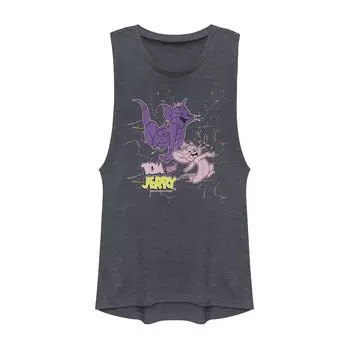 Футболка Tom and Jerry Splatter Paint Muscle для юниоров Licensed Character