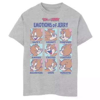 Футболка Tom & Jerry Emotions Of Jerry Box Up для мальчиков 8–20 лет с рисунком Licensed Character