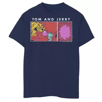 Футболка Tom & Jerry с абстрактным рисунком и рисунком комиксов для мальчиков 8–20 лет Licensed Character