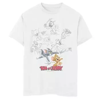 Футболка Tom & Jerry с эскизом для мальчиков 8–20 лет Licensed Character