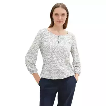 Футболка Tom Tailor 1043101 Crincle Alloverprinted 3/4 sleeve, серый
