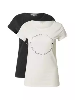 Футболка Tom Tailor, цвет Anthracite/White