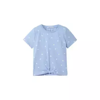 Футболка TOM TAILOR с минимальным принтом и узлами, цвет tiny butterfly print