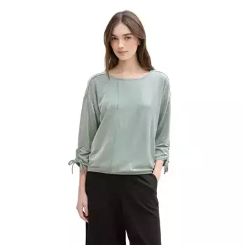 Футболка Tom Tailor Structured Stripe 3/4 sleeve, зеленый