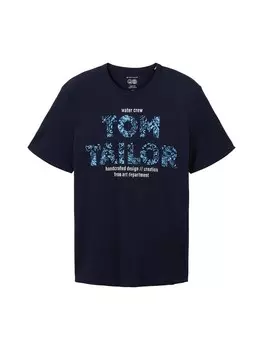 Футболка Tom Tailor, темно-синий/светло-голубой