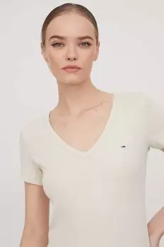 Футболка Томми Джинс Tommy Jeans, бежевый
