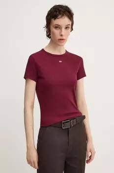 Футболка Томми Джинс Tommy Jeans, гранатовый