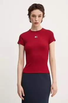 Футболка Томми Джинс Tommy Jeans, гранатовый