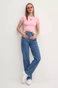 Футболка Томми Джинс Tommy Jeans, розовый