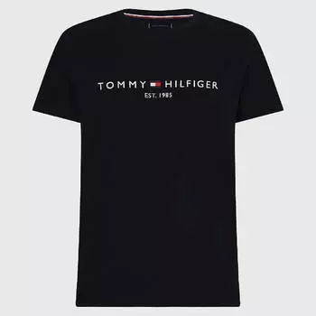 Футболка Tommy Hilfiger Big And Tall Slim Fit Hilfiger Logo, темно-синий