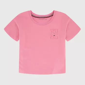 Футболка Tommy Hilfiger Big Kids' H Logo, розовый