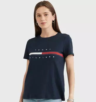 Футболка Tommy Hilfiger Flag Stripe Logo, синий