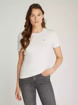 Футболка Tommy Hilfiger "NEW SLIM CODY C-NK SS" с вышитым логотипом, цвет Ecru