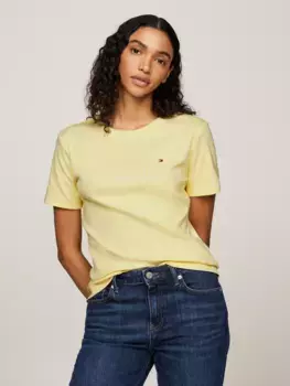Футболка Tommy Hilfiger "NEW SLIM CODY C-NK SS" с вышитым логотипом, цвет Lemon Zest