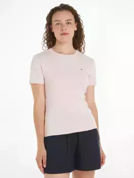 Футболка Tommy Hilfiger "NEW SLIM CODY C-NK SS" с вышитым логотипом, цвет Rose