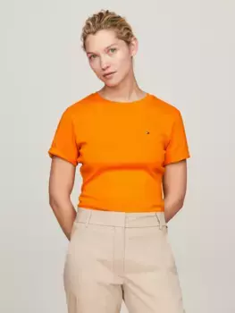 Футболка Tommy Hilfiger "NEW SLIM CODY C-NK SS" с вышитым логотипом, цвет Rich Ochre