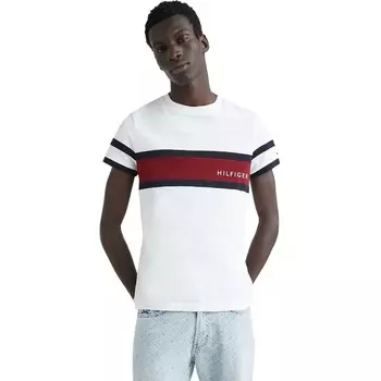 Футболка Tommy Hilfiger Slim Fit Colorblock Strip, белый