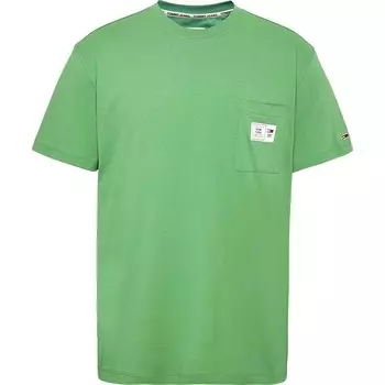 Футболка Tommy Jeans Classic Label Ringer, зеленый
