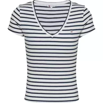 Футболка Tommy Jeans DW0DW17385 short sleeve v neck, белый