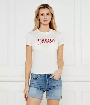 Футболка Tommy Jeans хлопковая, экрю