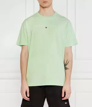 Футболка Tommy Jeans LINEAR LOGO Regular Fit, зеленый